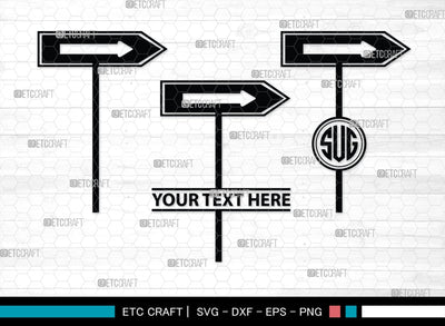 Road Sign Monogram, Road Sign Silhouette, Road Sign SVG, Highway Sign Svg, Crossroads Svg, Direction Sign Svg, Stop Sign Svg, SB00480 SVG ETC Craft 