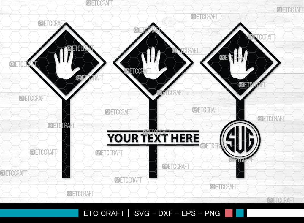 Road Sign Monogram, Road Sign Silhouette, Road Sign SVG, Highway Sign ...