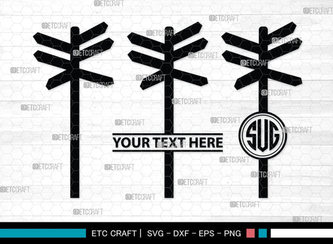 Road Sign Monogram, Road Sign Silhouette, Road Sign SVG, Highway Sign Svg, Crossroads Svg, Direction Sign Svg, Stop Sign Svg, SB00480 SVG ETC Craft 