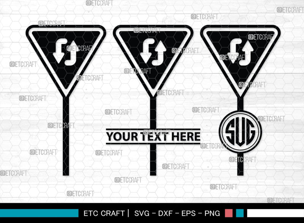 Road Sign Monogram, Road Sign Silhouette, Road Sign SVG, Highway Sign Svg, Crossroads Svg