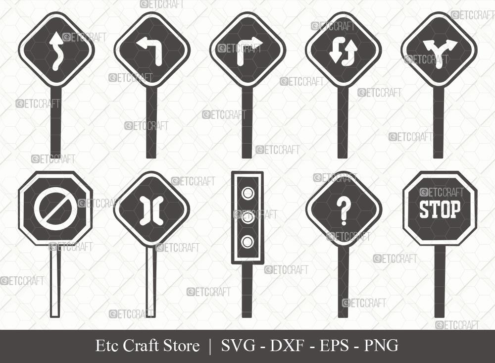 Road Sign Silhouette SVG Cut File | Road Sign Svg | Road Traffic Svg ...