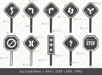 Road Sign Silhouette SVG Cut File | Road Sign Svg | Road Traffic Svg | Country Roads Sign Svg | Bundle | Eps | Dxf | Png SVG ETC Craft 