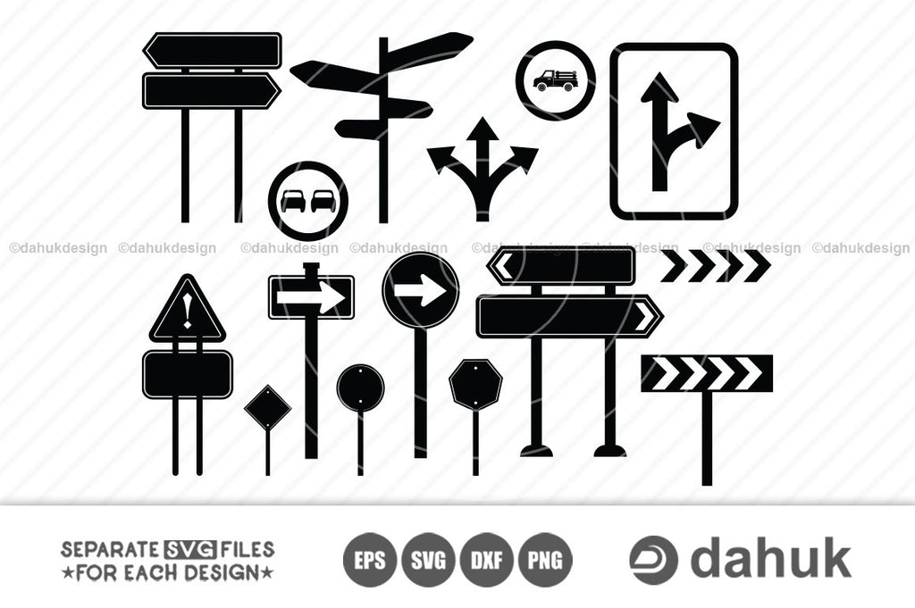 road sign svg, crossroads svg, highway sign svg, silhouette, vector, files, eps, dxf, clipart