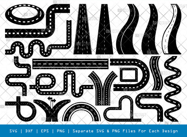 Road Street Highway SVG, Highway Silhouette, Road Svg, Street Svg, Road Street Svg, Highway Road Svg, Road Segment Svg, Highway Bundle SVG ETC Craft 
