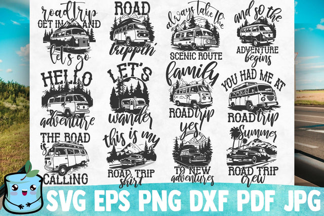 Road Trip SVG Bundle - Camping Adventure SVG Cut Files SVG MintyMarshmallows 