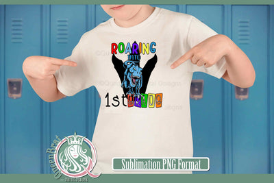 Roaring Into 1st Grade Sublimation QueenBrat Digital Designs 