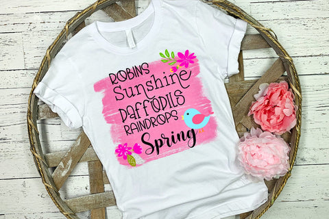 Robins Sunshine Daffodils Spring Sublimation Design Sublimation Happy Printables Club 