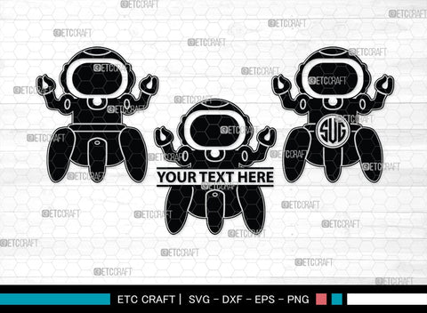 Robot Monogram, Robot Silhouette, Robot SVG, Toy Svg, Robot Head Svg, SB00400 SVG ETC Craft 