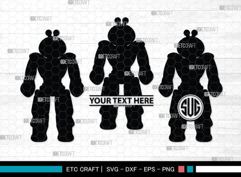 Robot Monogram, Robot Silhouette, Robot SVG, Toy Svg, Robot Head Svg, SB00400 SVG ETC Craft 