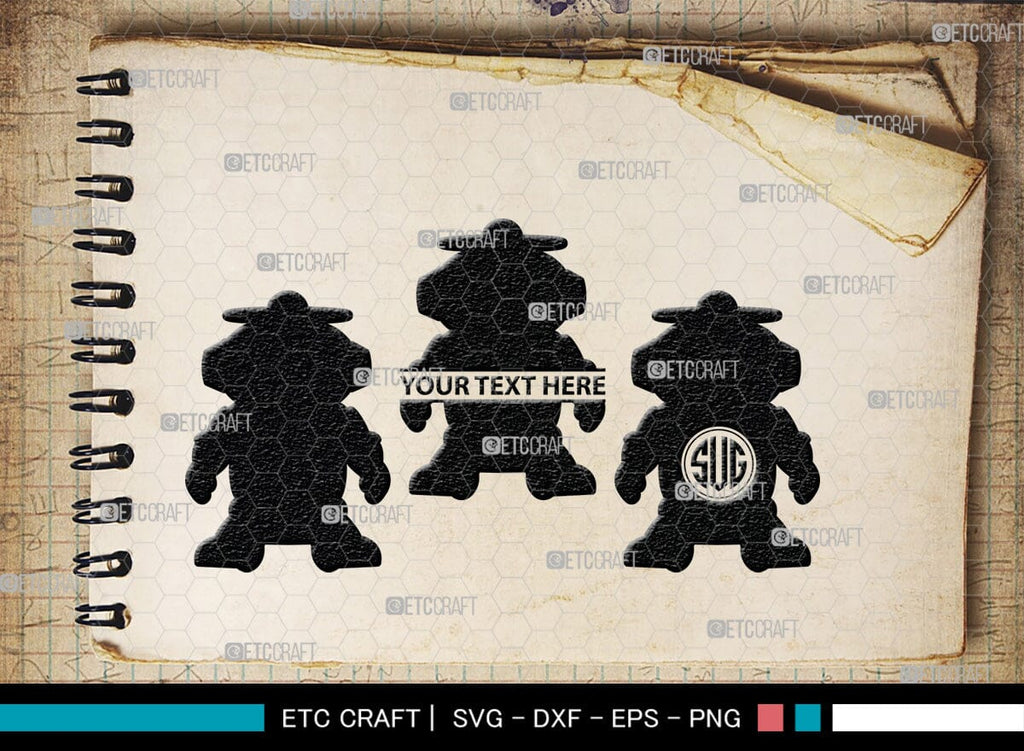 Robot Monogram, Robot Silhouette, Robot SVG, Toy Svg, Robot Head Svg ...