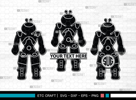 Robot Monogram, Robot Silhouette, Robot SVG, Toy Svg, Robot Head Svg, SB00400 SVG ETC Craft 