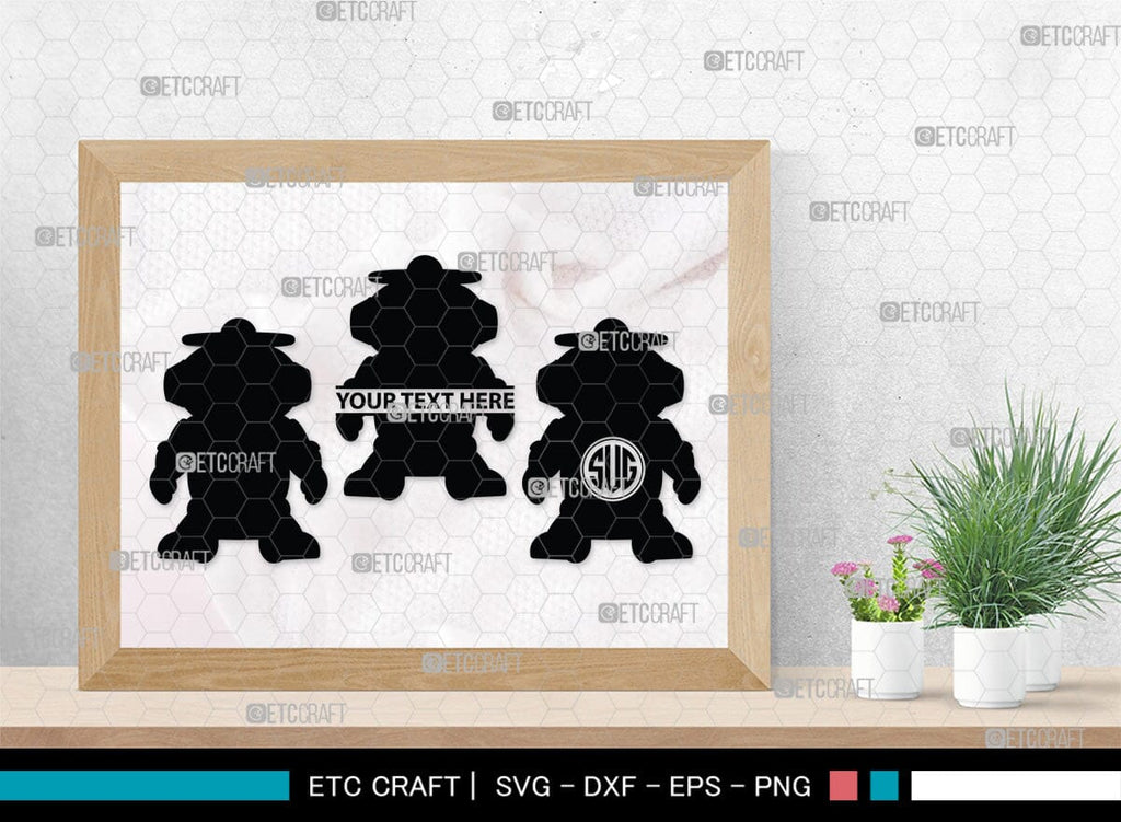 Robot Monogram, Robot Silhouette, Robot SVG, Toy Svg, Robot Head Svg ...