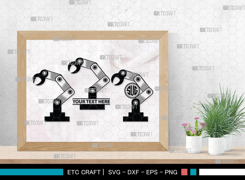 Monogram Robotic System Robot Monogram, Robot Silhouette, Robot SVG, Toy Svg, Robot Head Svg ...