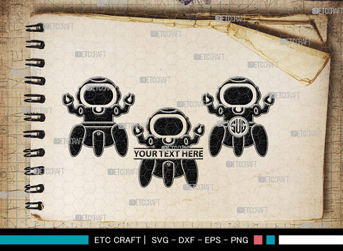 Robot Monogram, Robot Silhouette, Robot SVG, Toy Svg, Robot Head Svg, SB00400 SVG ETC Craft 