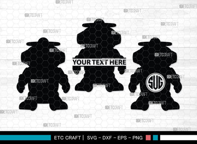 Robot Monogram, Robot Silhouette, Robot SVG, Toy Svg, Robot Head Svg, SB00400 SVG ETC Craft 