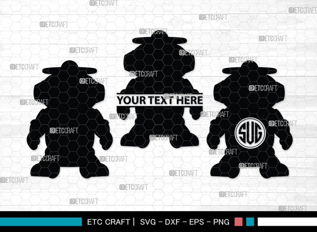 Robot Monogram, Robot Silhouette, Robot SVG, Toy Svg, Robot Head Svg, SB00400 SVG ETC Craft 