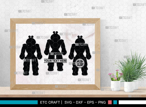 Robot Monogram, Robot Silhouette, Robot SVG, Toy Svg, Robot Head Svg, SB00400 SVG ETC Craft 