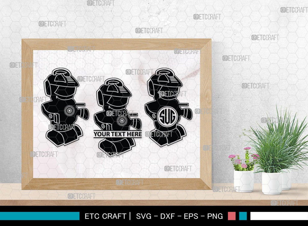 Robot Monogram, Robot Silhouette, Robot SVG, Toy Svg, Robot Head Svg ...
