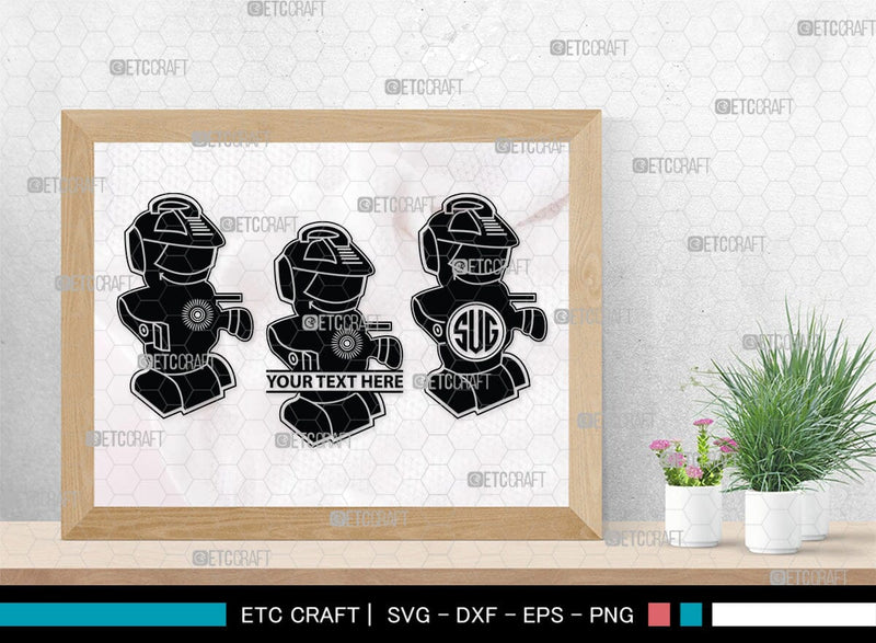 Robot Monogram, Robot Silhouette, Robot SVG, Toy Svg, Robot Head Svg ...