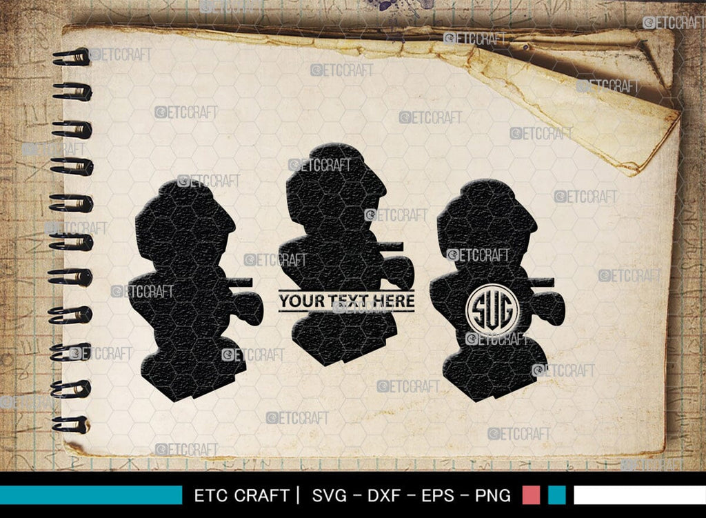 Robot Monogram, Robot Silhouette, Robot SVG, Toy Svg, Robot Head Svg ...