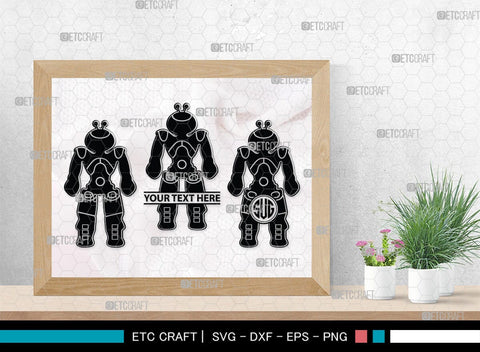 Robot Monogram, Robot Silhouette, Robot SVG, Toy Svg, Robot Head Svg, SB00400 SVG ETC Craft 