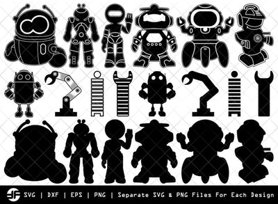 Robot SVG | Transformer SVG | Silhouette Bundle | Cut File SVG ETC Craft 