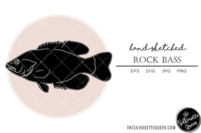 Rock Bass Hand sketched, hand drawn vector clipart SVG Loveleen Kaur 