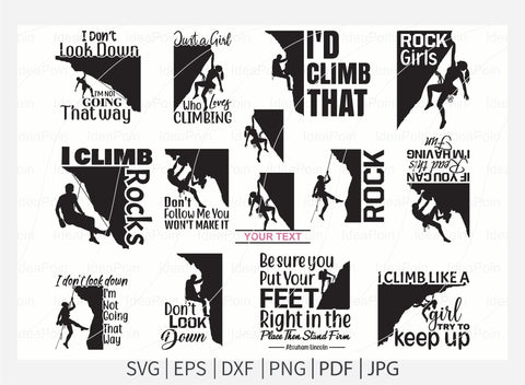 Rock Climbing svg, climbing girl svg, Rock Climbing png, Rock Climbing Quotes, Cut Files, PNG, DXF SVG Dinvect 