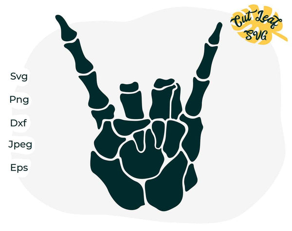 Rock On Skeleton Hand Stencil