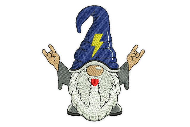 ROCK Music Gnome Embroidery Design, Rock and Roll Embroidery Designs, Party Embroidery Design, Embroidery/Applique DESIGNS NextEmbroidery 