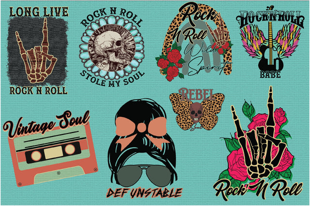 Rock N Roll Music Sublimation Bundle Sublimation Creativeart88 