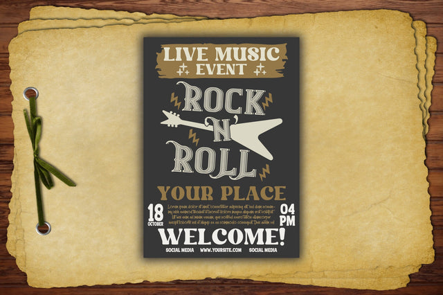 Rock n Roll SVG Music Flyer Print Template SVG Jagonath Roy 