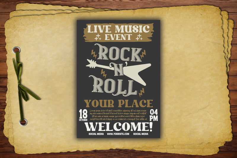 Rock n Roll SVG Music Flyer Print Template SVG Jagonath Roy 