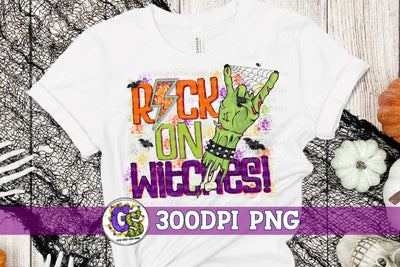 Rock On Witches PNG for Sublimation Sublimation Greedy Stitches 