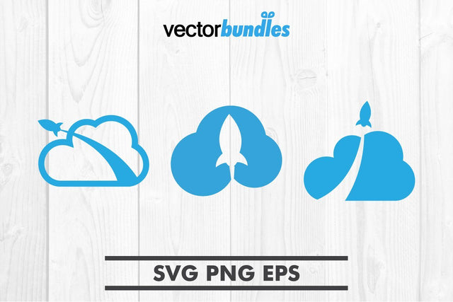 Rocket cloud clip art svg SVG vectorbundles 
