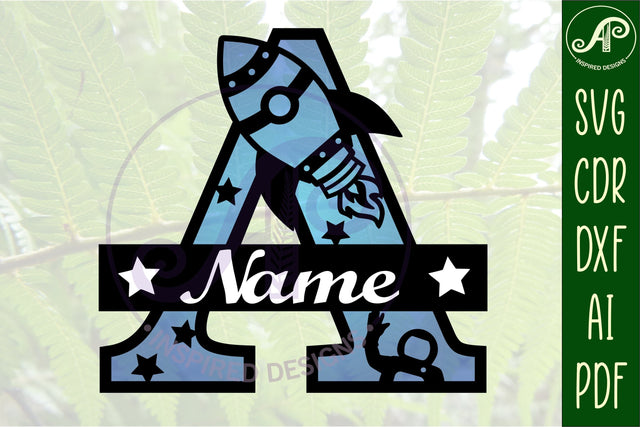 Rocket Monogram Letter A SVG File SVG APInspireddesigns 