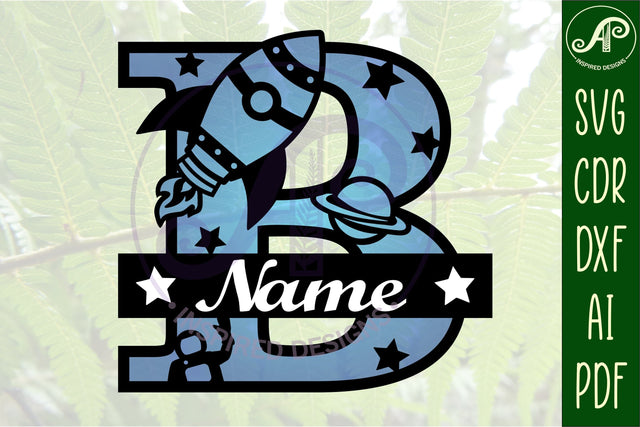 Rocket Monogram Letter B SVG File SVG APInspireddesigns 