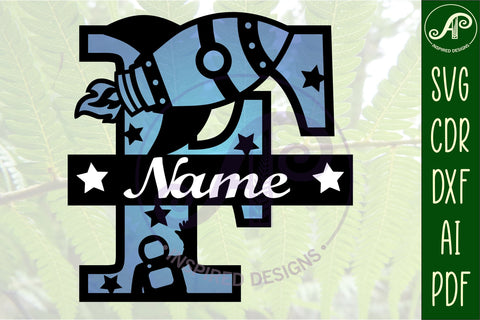 Rocket Monogram Letter F SVG File SVG APInspireddesigns 