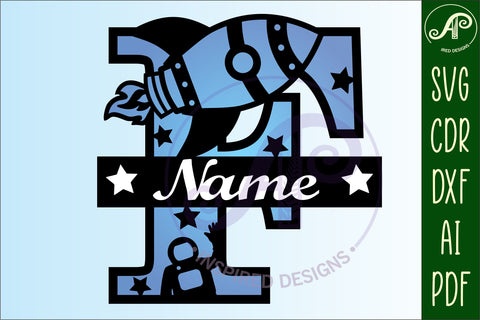 Rocket Monogram Letter F SVG File SVG APInspireddesigns 