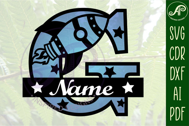 Rocket Monogram Letter G SVG File SVG APInspireddesigns 