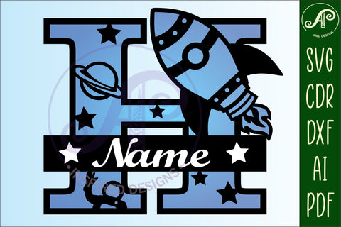 Rocket Monogram Letter H SVG File SVG APInspireddesigns 