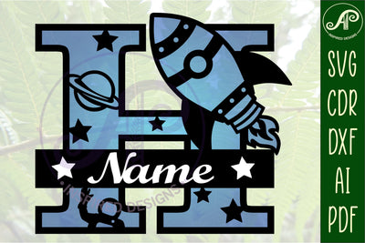Rocket Monogram Letter H SVG File SVG APInspireddesigns 