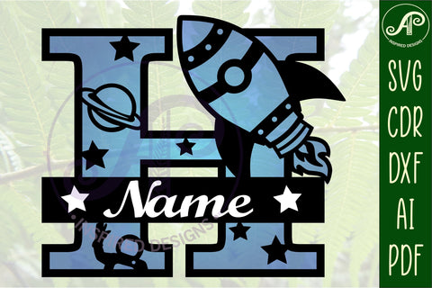 Rocket Monogram Letter H SVG File SVG APInspireddesigns 