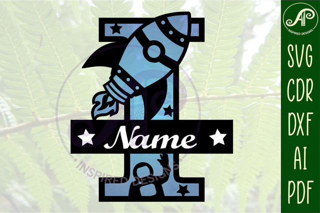 Rocket Monogram Letter I SVG File SVG APInspireddesigns 