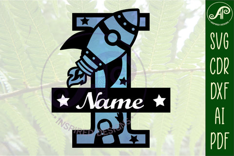 Rocket Monogram Letter I SVG File SVG APInspireddesigns 