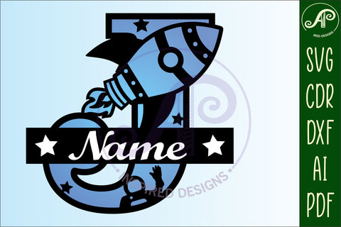 Rocket Monogram Letter J SVG File SVG APInspireddesigns 