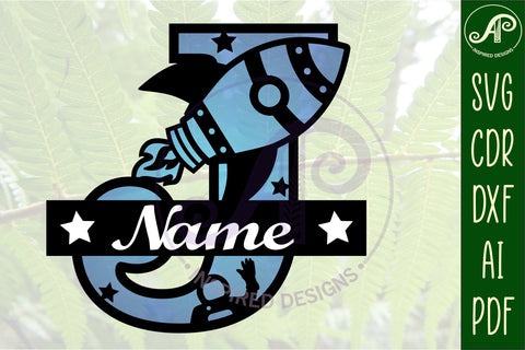 Rocket Monogram Letter J SVG File SVG APInspireddesigns 