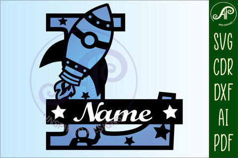 Rocket Monogram Letter L SVG File SVG APInspireddesigns 