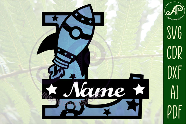 Rocket Monogram Letter L SVG File SVG APInspireddesigns 