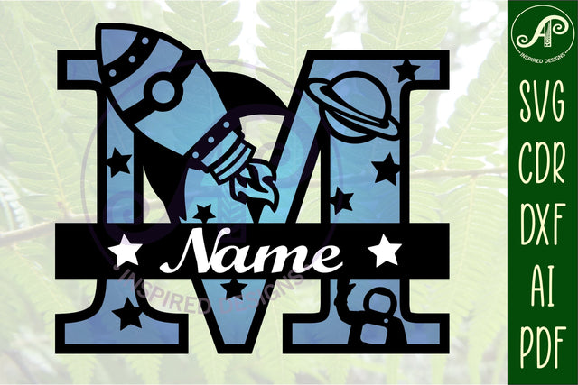 Rocket Monogram Letter M SVG File SVG APInspireddesigns 